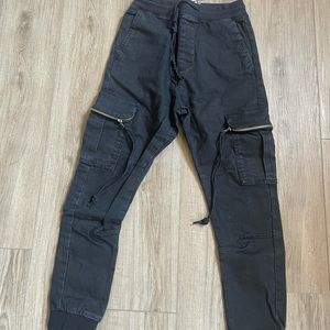Bershka slim black cargo joggers small